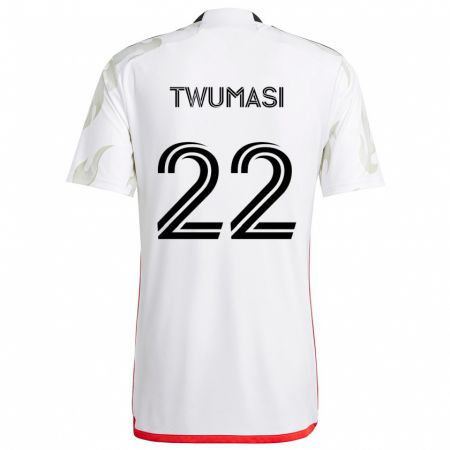 Kandiny Homme Maillot Ema Twumasi #22 Blanc Rouge Noir Tenues Extérieur 2024/25 T-Shirt