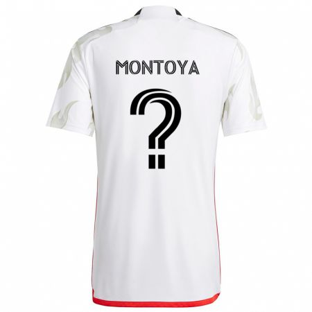 Kandiny Homme Maillot Nicolás Montoya #0 Blanc Rouge Noir Tenues Extérieur 2024/25 T-Shirt