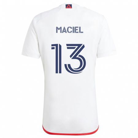 Kandiny Homme Maillot Maciel #13 Blanc Rouge Tenues Extérieur 2024/25 T-Shirt