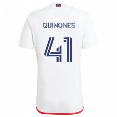 Kandiny Homme Maillot Colby Quiñónes #41 Blanc Rouge Tenues Extérieur 2024/25 T-Shirt