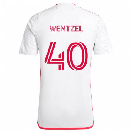 Kandiny Homme Maillot Michael Wentzel #40 Blanc Rouge Tenues Extérieur 2024/25 T-Shirt