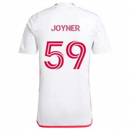 Kandiny Homme Maillot Mykhi Joyner #59 Blanc Rouge Tenues Extérieur 2024/25 T-Shirt