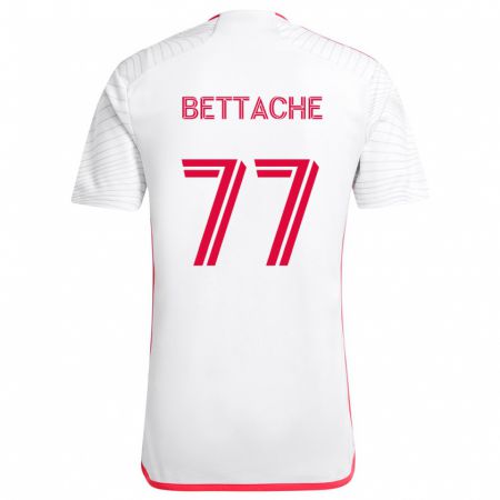 Kandiny Homme Maillot Faysal Bettache #77 Blanc Rouge Tenues Extérieur 2024/25 T-Shirt