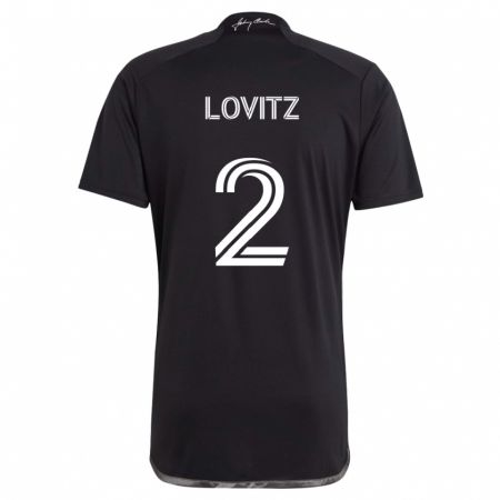 Kandiny Homme Maillot Daniel Lovitz #2 Noir Tenues Extérieur 2024/25 T-Shirt