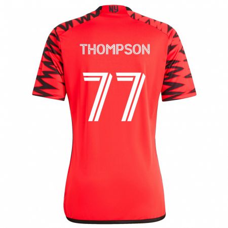 Kandiny Homme Maillot Amos Shapiro-Thompson #77 Rouge Noir Blanc Tenues Extérieur 2024/25 T-Shirt