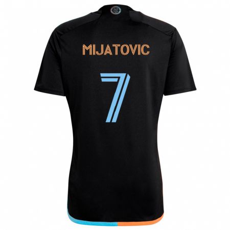 Kandiny Homme Maillot Jovan Mijatovic #7 Noir Orange Bleu Tenues Extérieur 2024/25 T-Shirt