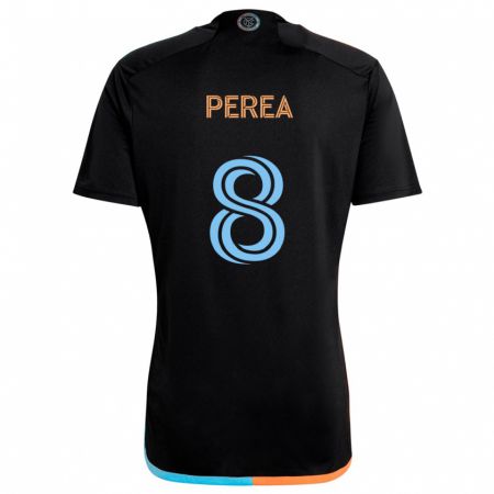 Kandiny Homme Maillot Andrés Perea #8 Noir Orange Bleu Tenues Extérieur 2024/25 T-Shirt