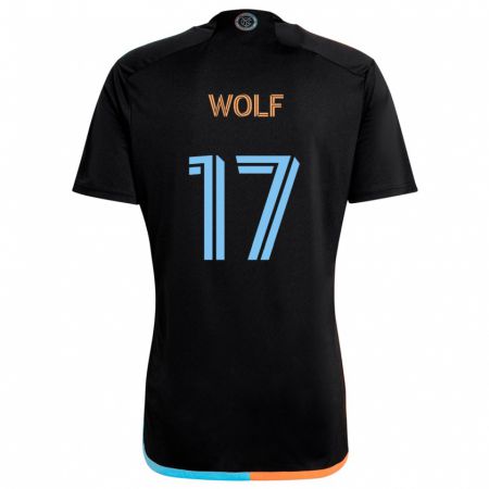 Kandiny Homme Maillot Hannes Wolf #17 Noir Orange Bleu Tenues Extérieur 2024/25 T-Shirt