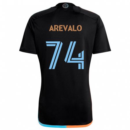 Kandiny Homme Maillot Ronny Arévalo #74 Noir Orange Bleu Tenues Extérieur 2024/25 T-Shirt