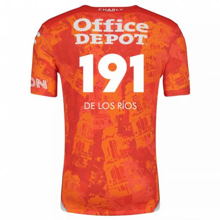 Kandiny Homme Maillot Sergio De Los Ríos #191 Orange White Tenues Extérieur 2024/25 T-Shirt