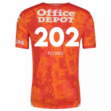 Kandiny Homme Maillot Luis Flores #202 Orange White Tenues Extérieur 2024/25 T-Shirt