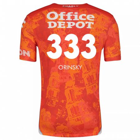 Kandiny Homme Maillot Edson Orinsky #333 Orange White Tenues Extérieur 2024/25 T-Shirt