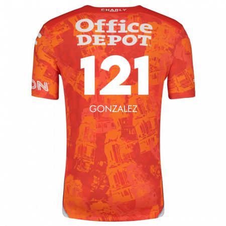 Kandiny Homme Maillot Cristian González #121 Orange White Tenues Extérieur 2024/25 T-Shirt