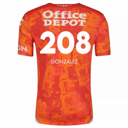 Kandiny Homme Maillot Osvaldo González #208 Orange White Tenues Extérieur 2024/25 T-Shirt