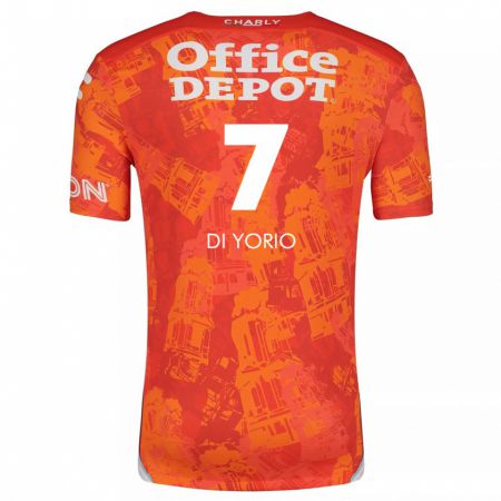 Kandiny Homme Maillot Lucas Di Yorio #7 Orange White Tenues Extérieur 2024/25 T-Shirt