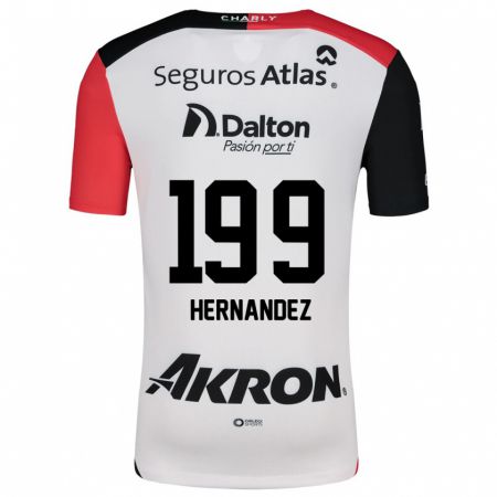 Kandiny Homme Maillot Sergio Hernández #199 Blanc Rouge Noir Tenues Extérieur 2024/25 T-Shirt