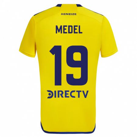 Kandiny Homme Maillot Gary Medel #19 Jaune Bleu Tenues Extérieur 2024/25 T-Shirt