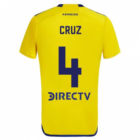 Kandiny Homme Maillot Julieta Cruz #4 Jaune Bleu Tenues Extérieur 2024/25 T-Shirt