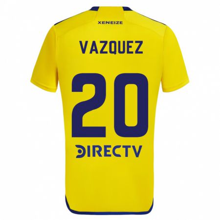 Kandiny Homme Maillot Constanza Vazquez #20 Jaune Bleu Tenues Extérieur 2024/25 T-Shirt