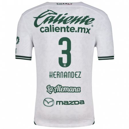 Kandiny Homme Maillot Pedro Hernández #3 Blanc Vert Tenues Extérieur 2024/25 T-Shirt