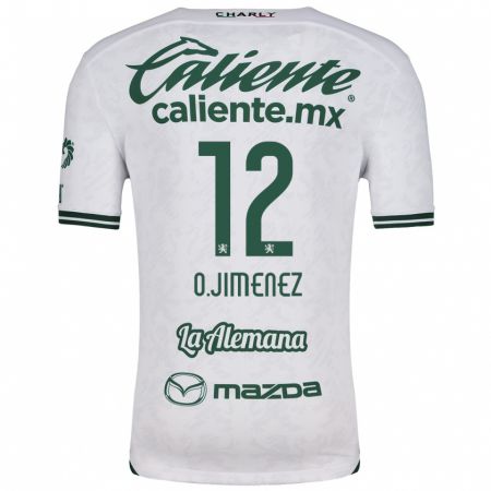 Kandiny Homme Maillot Óscar Jiménez #12 Blanc Vert Tenues Extérieur 2024/25 T-Shirt