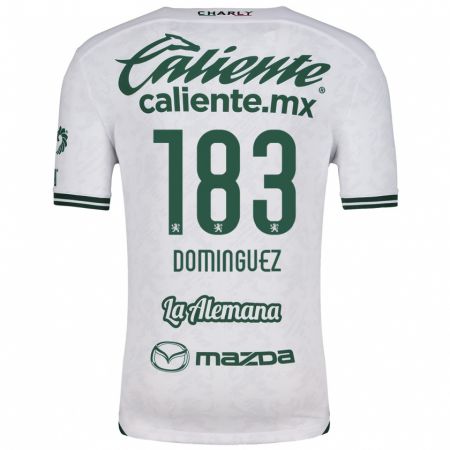 Kandiny Homme Maillot Jesús Domínguez #183 Blanc Vert Tenues Extérieur 2024/25 T-Shirt