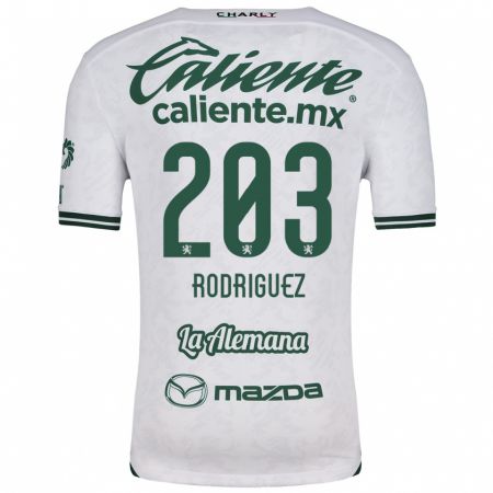 Kandiny Homme Maillot César Rodríguez #203 Blanc Vert Tenues Extérieur 2024/25 T-Shirt