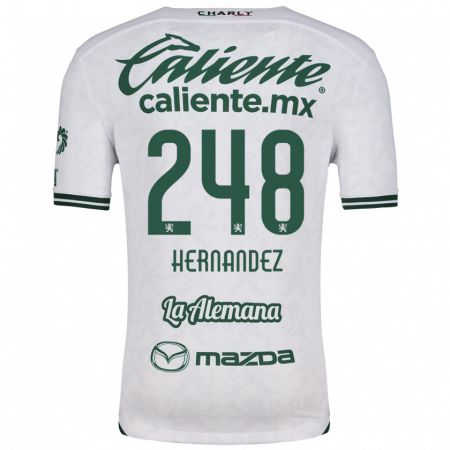 Kandiny Homme Maillot Fernando Hernández #248 Blanc Vert Tenues Extérieur 2024/25 T-Shirt