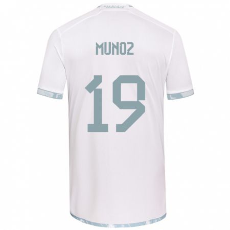 Kandiny Homme Maillot Cristóbal Muñoz #19 Blanc Gris Tenues Extérieur 2024/25 T-Shirt