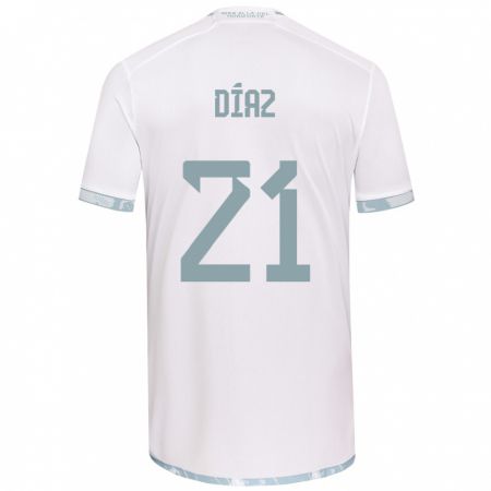 Kandiny Homme Maillot Marcelo Díaz #21 Blanc Gris Tenues Extérieur 2024/25 T-Shirt