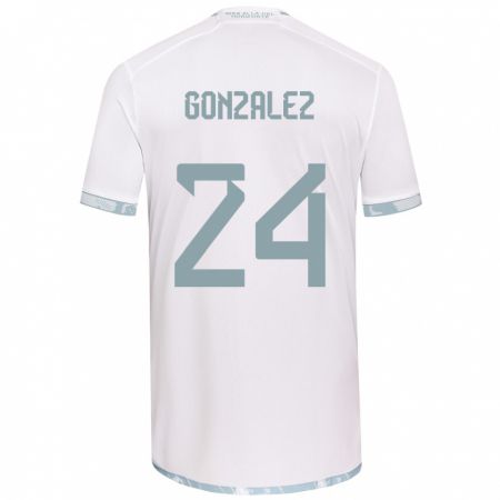 Kandiny Homme Maillot Emma González #24 Blanc Gris Tenues Extérieur 2024/25 T-Shirt