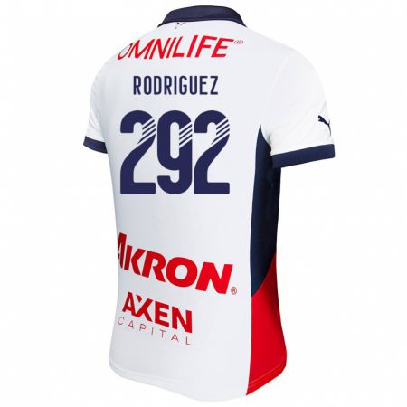 Kandiny Homme Maillot Emiliano Rodríguez #292 Blanc Rouge Bleu Tenues Extérieur 2024/25 T-Shirt