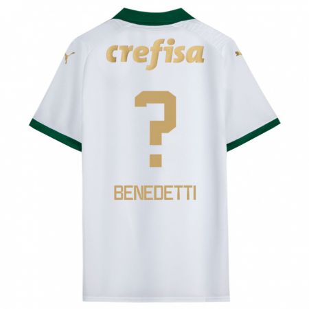 Kandiny Homme Maillot Luis Benedetti #0 Blanc Vert Tenues Extérieur 2024/25 T-Shirt