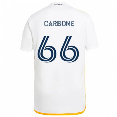 Kandiny Femme Maillot Matteo Carbone #66 Blanc Jaune Tenues Domicile 2024/25 T-Shirt