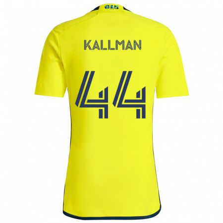 Kandiny Femme Maillot Brent Kallman #44 Jaune Bleu Tenues Domicile 2024/25 T-Shirt