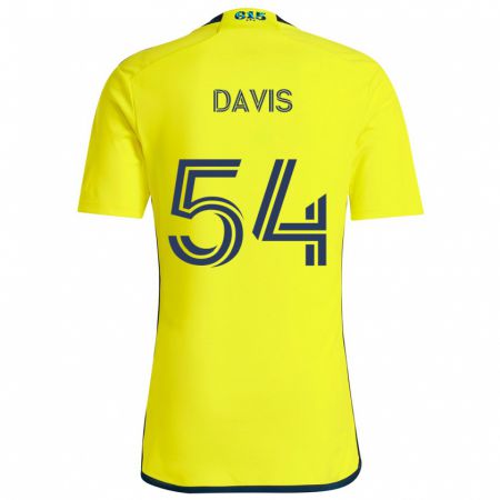 Kandiny Femme Maillot Sean Davis #54 Jaune Bleu Tenues Domicile 2024/25 T-Shirt