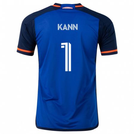 Kandiny Femme Maillot Alec Kann #1 Bleu Blanc Tenues Domicile 2024/25 T-Shirt