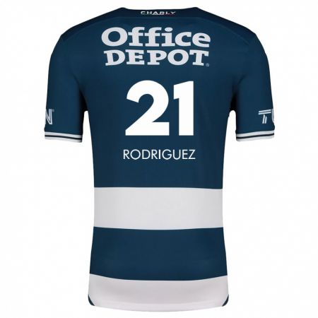 Kandiny Femme Maillot Valentín Rodríguez #21 Bleu Blanc Tenues Domicile 2024/25 T-Shirt