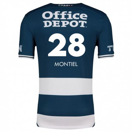 Kandiny Femme Maillot Elías Montiel #28 Bleu Blanc Tenues Domicile 2024/25 T-Shirt