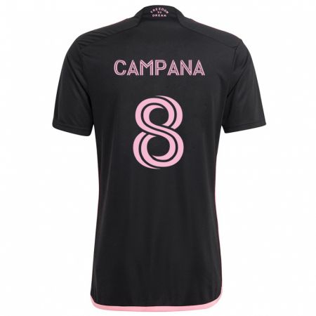 Kandiny Femme Maillot Leonardo Campana #8 Noir Tenues Extérieur 2024/25 T-Shirt