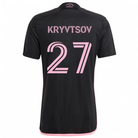 Kandiny Femme Maillot Sergiy Kryvtsov #27 Noir Tenues Extérieur 2024/25 T-Shirt