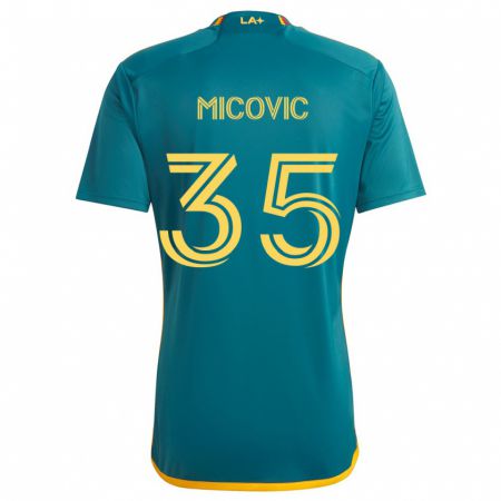 Kandiny Femme Maillot Novak Micovic #35 Vert Jaune Tenues Extérieur 2024/25 T-Shirt