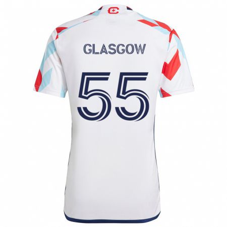 Kandiny Femme Maillot Omari Glasgow #55 Blanc Rouge Bleu Tenues Extérieur 2024/25 T-Shirt