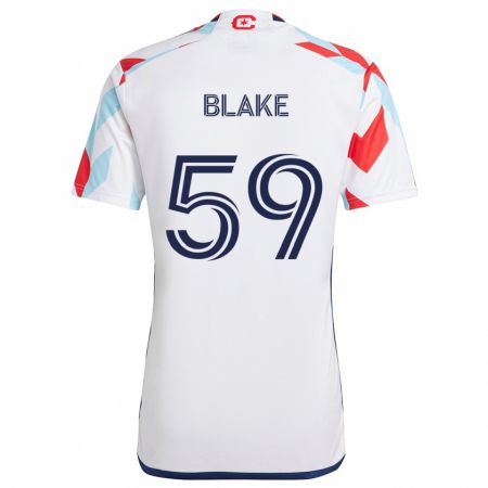 Kandiny Femme Maillot Romain Blake #59 Blanc Rouge Bleu Tenues Extérieur 2024/25 T-Shirt