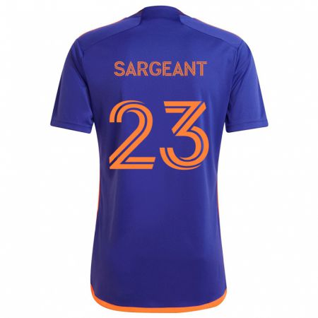 Kandiny Femme Maillot Kieran Sargeant #23 Violet Orange Tenues Extérieur 2024/25 T-Shirt