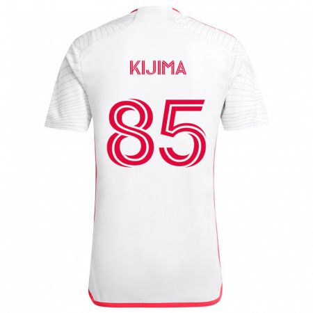 Kandiny Femme Maillot Hosei Kijima #85 Blanc Rouge Tenues Extérieur 2024/25 T-Shirt