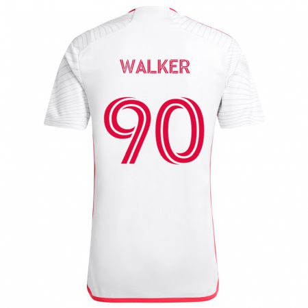 Kandiny Femme Maillot Eric Walker #90 Blanc Rouge Tenues Extérieur 2024/25 T-Shirt