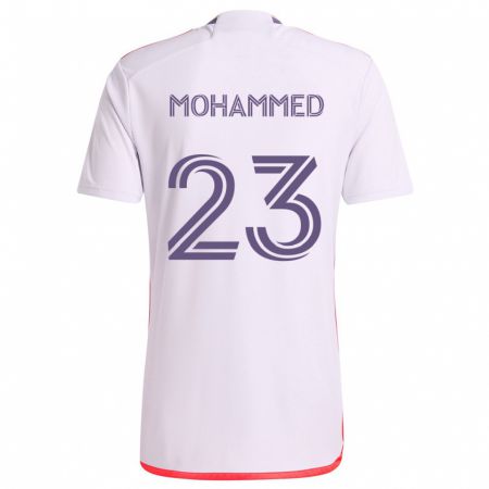 Kandiny Femme Maillot Shak Mohammed #23 Blanc Rouge Violet Tenues Extérieur 2024/25 T-Shirt