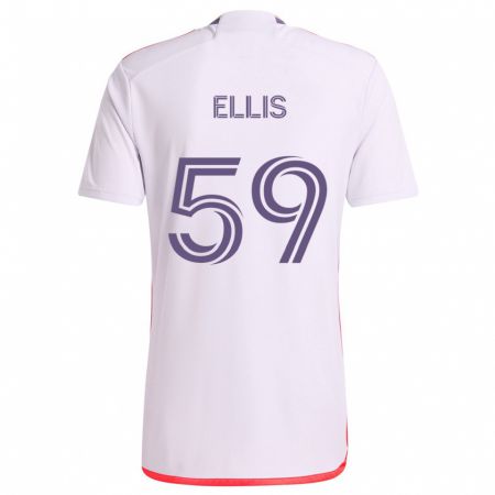 Kandiny Femme Maillot Justin Ellis #59 Blanc Rouge Violet Tenues Extérieur 2024/25 T-Shirt