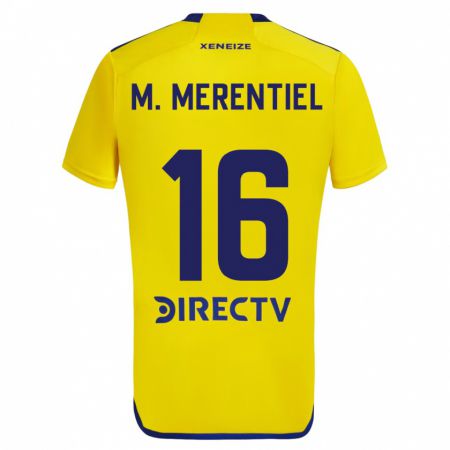 Kandiny Femme Maillot Miguel Merentiel #16 Jaune Bleu Tenues Extérieur 2024/25 T-Shirt